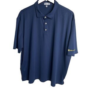 Peter Millar Polo Shirt Men Sz‎ XXL Blue Summer Comfort Golf Short Sleeve NWOT